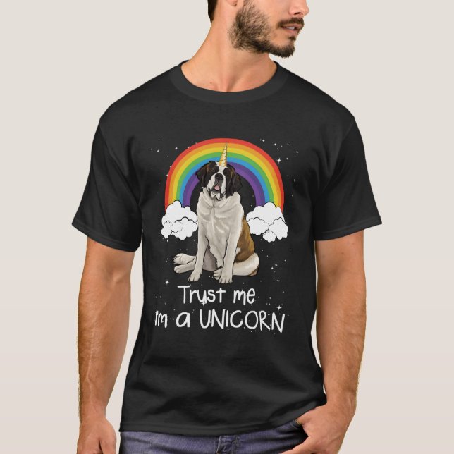 T-shirt Rainbow St Bernard Faites-moi confiance Je Suis Un (Devant)