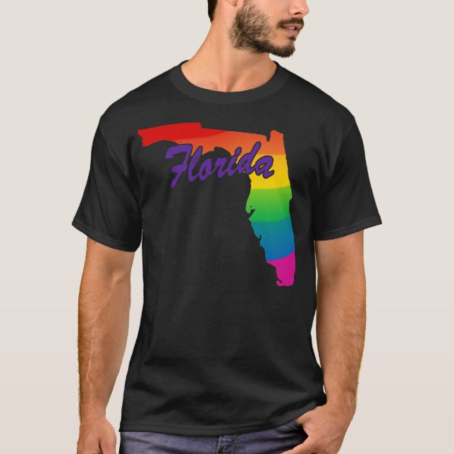 T-shirt Rainbow State Outline Floride (Devant)