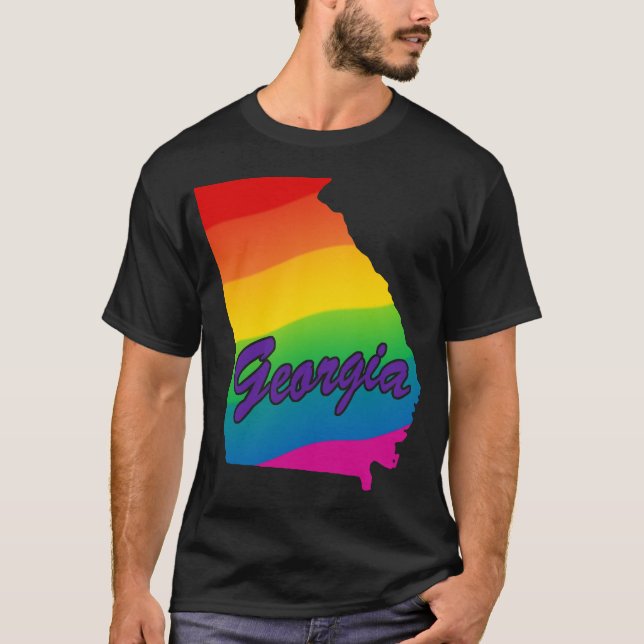 T-shirt Rainbow State Outline Géorgie (Devant)