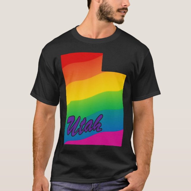 T-shirt Rainbow State Outline Utah (Devant)