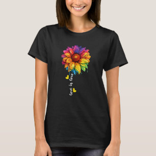 T-shirt Rainbow Sunflower Love Drôle LGBT Equality Ally Fl