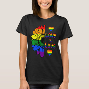 T-shirt Rainbow Sunflower Love Is Love Lgbt Gay Lesbian Pr