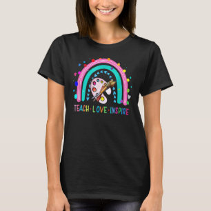 T-shirt Rainbow Teach Love Inspirer L'Enseignant À L'École