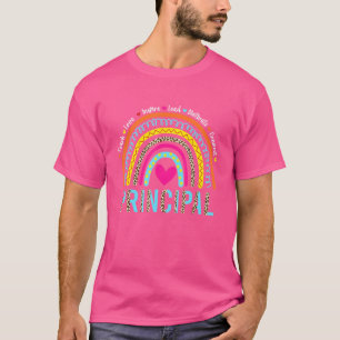 T-shirt Rainbow Teach Love Inspirer Principal Retour À L'É