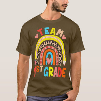 T-shirt Rainbow Team 1st First Grade Back To School Teachs