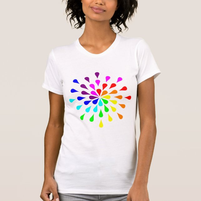 T-shirt Rainbow teardrops (Devant)
