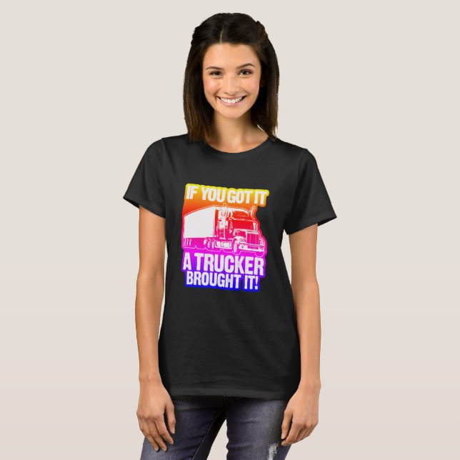 T-shirt Rainbow Trucker l'a apporté (Devant entier)