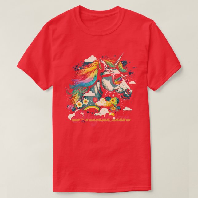 T-shirt Rainbow Unicorn (Design devant)