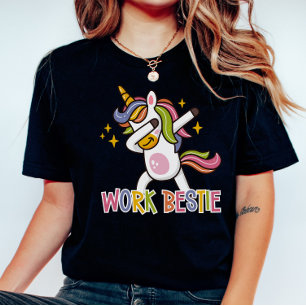 T-shirt Rainbow Unicorn de travail Bestie Emotion Support