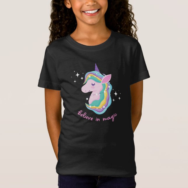 T-Shirt Rainbow Unicorn fête d'anniversaire bébé (Devant)