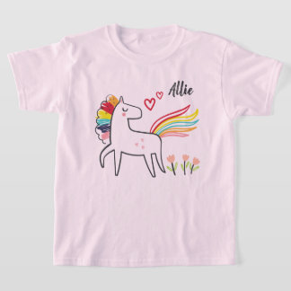 T-shirt Rainbow Unicorn Love Custom Name