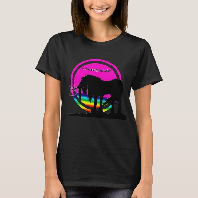 T-shirt Rainbow Unicorn (#noadultingtoday) (Devant)