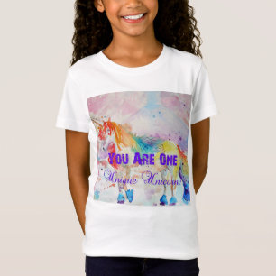T-Shirt Rainbow Unique Unicorn Watercolor Girls T Shirt