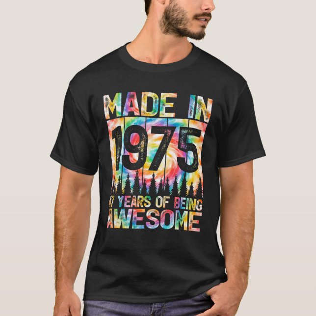 T-shirt Rainbow Vintage 1975 (Devant)
