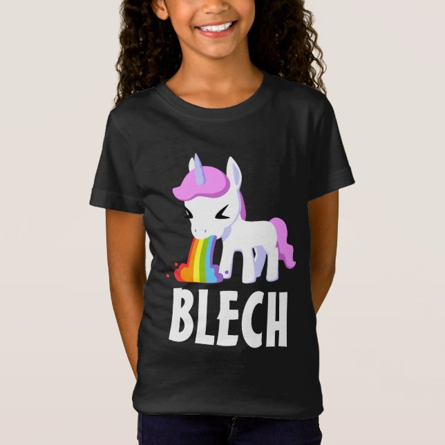 T-shirt RAINBOW VOMIT UNICORN FUNNY KIDS (Devant)