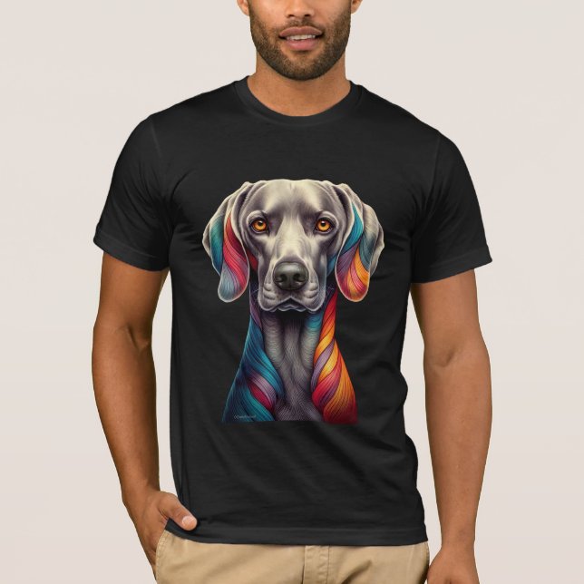 T-shirt Rainbow Weimaraner (Devant)