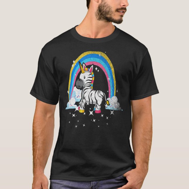 T-shirt Rainbow Zebracorn Afrique Imaginaire animal Zebra  (Devant)