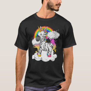 T-shirt Rainbow Zoo Animal Imaginaire Créature Zebracorn Z