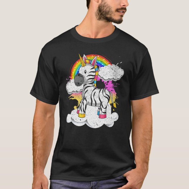 T-shirt Rainbow Zoo Animal Imaginaire Créature Zebracorn Z (Devant)