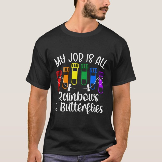 T-shirt Rainbows Papillons Phlebotomiste Phlebotomiste Tec (Devant)