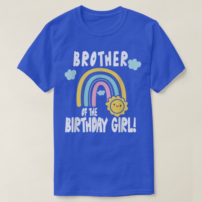 T-shirt Rainbows & Sunshine Party Frère de l'anniversaire (Design devant)