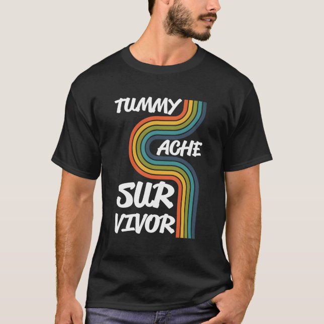 T-shirt Rainbowtummy Ache Survivant Stomachache Ibs (Devant)