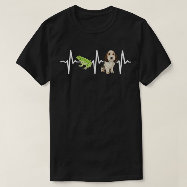 T-shirt Rainette verte Petit Basset Griffon Vendéen Cœur (Design devant)
