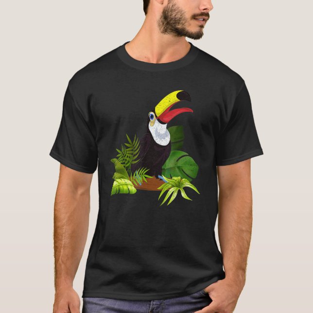 T-shirt Rainforest Feuilles zoo animal tropical Oiseau exo (Devant)