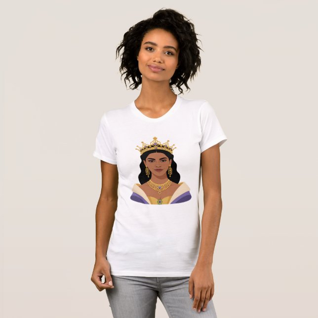 T-shirt Rainha Brasileira Mulher Poderosa Coroa Dourada Ca (Devant entier)