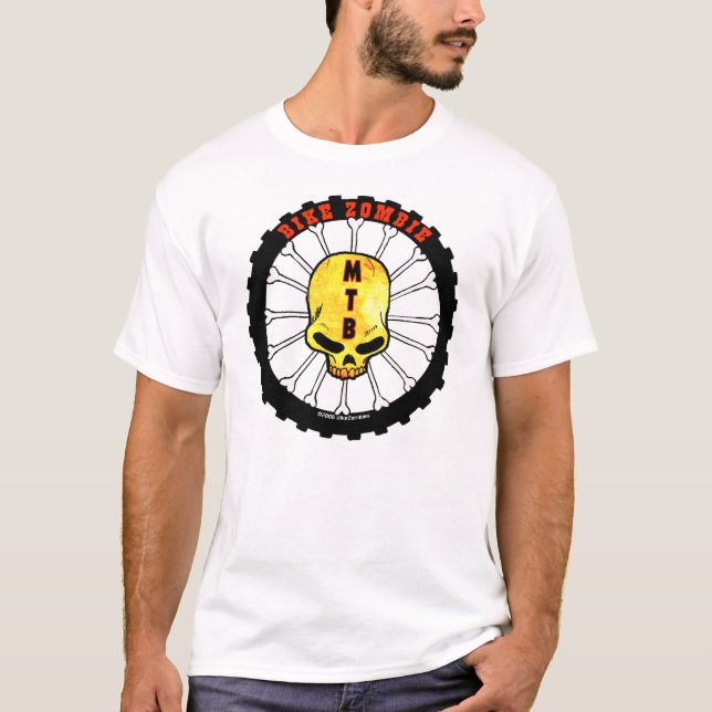 T-SHIRT RAIS D'OS DE ZOMBI DE VÉLO (Devant)