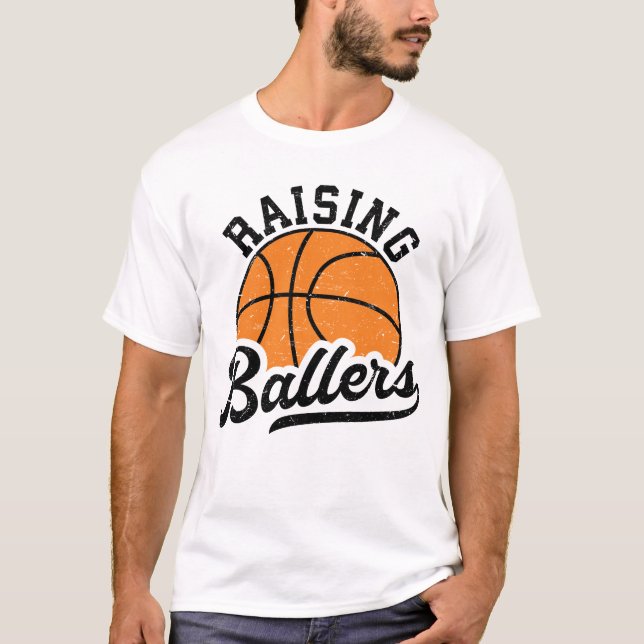 T-shirt Raising Ballers Retro Basketball (Devant)