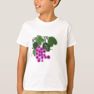 T-shirt raisins violets et feuilles vertes