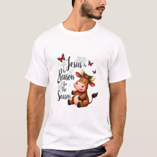 T-shirt Raison de Jésus pour la saison vache Noël chrétien