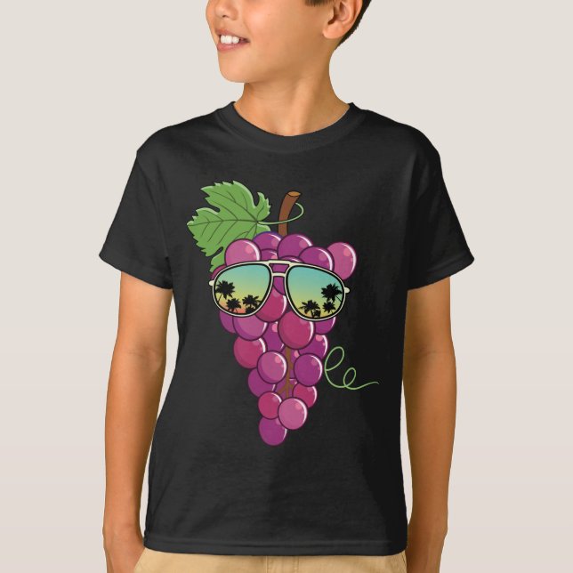 T-shirt Raisonnable Raisins Rouges Avec Lunettes De Soleil (Devant)