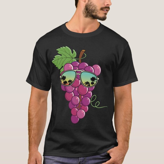 T-shirt Raisonnable Raisins Rouges Avec Lunettes De Soleil (Devant)