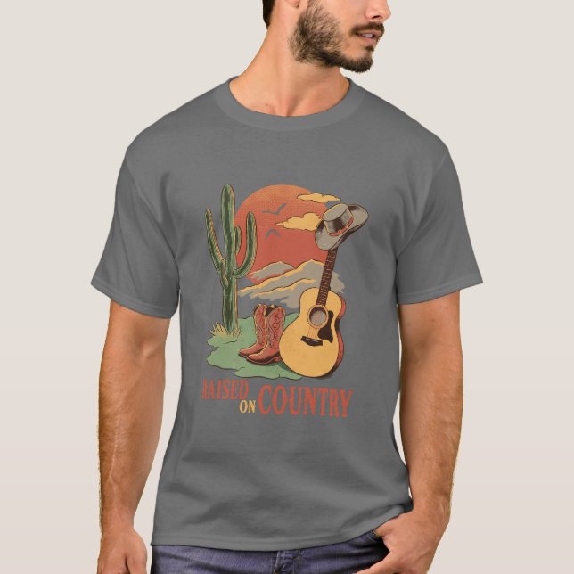 T-shirt Raisonné sur le pays - Rustic Western Design (Devant)