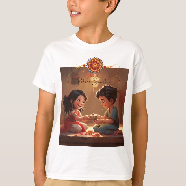 T-shirt Raksha Bandhan Brother et Soeur Kids (Devant)