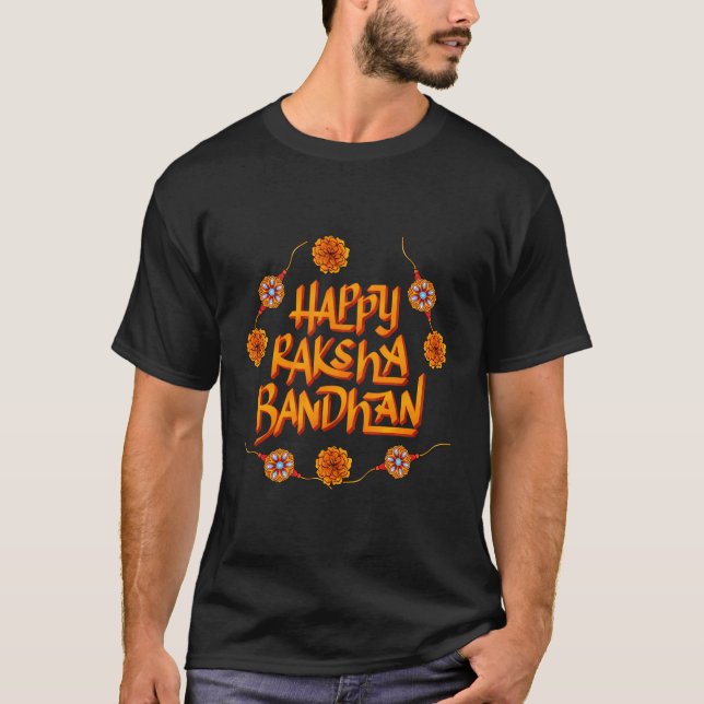 T-shirt Raksha Bandhan Happy Rakhi Frère Soeur Bond Art (Devant)