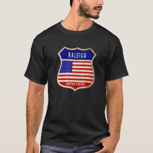 T-shirt Raleigh America Armoiries Drapeaux Ville de Caroli