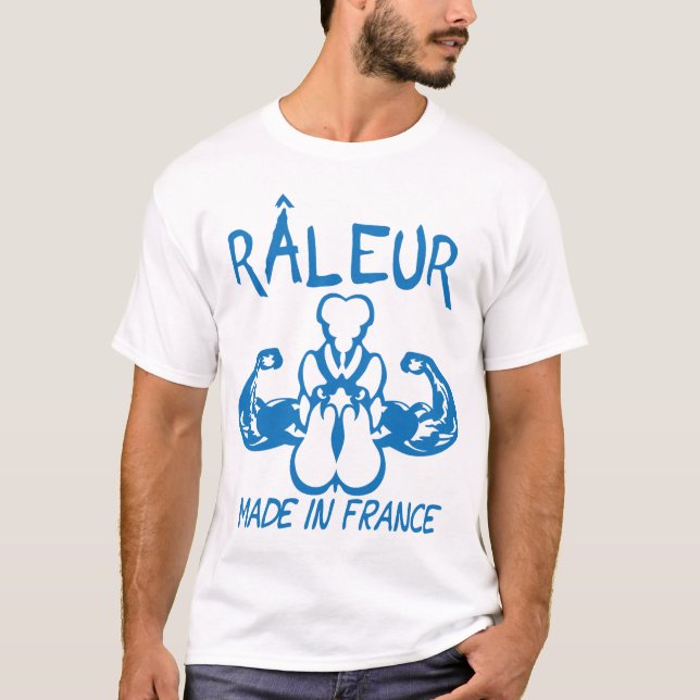 T-shirt raleur citation made in france coq embleme (Devant)