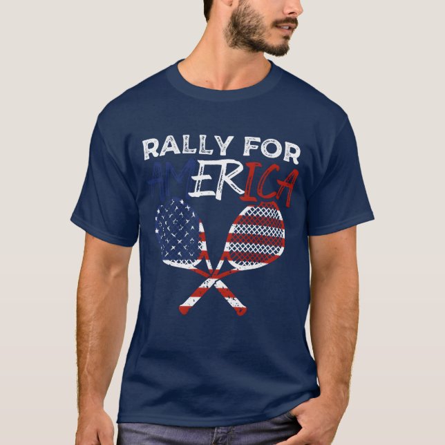 T-shirt Rally for America Racket Sports American Flag fami (Devant)