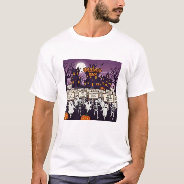 T-shirt Rallye Halloween Skeleton Boo | Tee éffray (Devant)