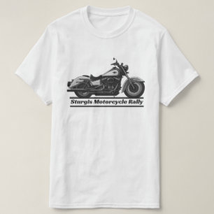 T-shirt Rallye Moto Sturgis Vintage Noir Et Blanc