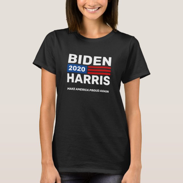 T-shirt Rallye noir de la campagne Joe Biden Kamala Harris (Devant)