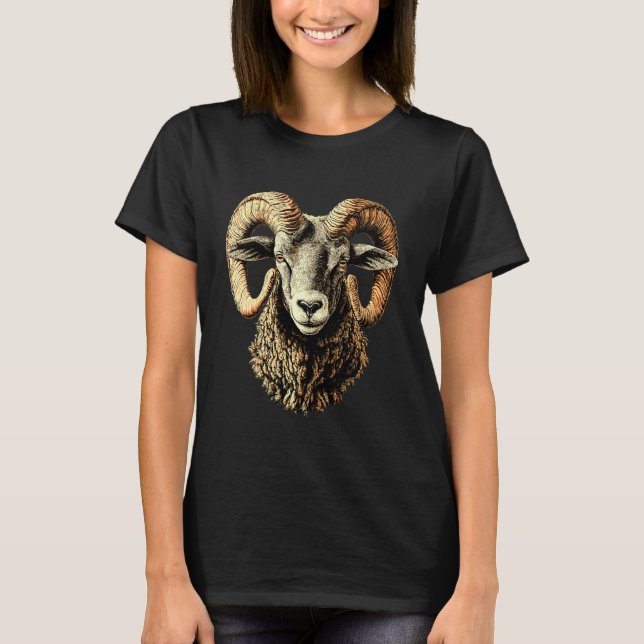 T-shirt Ram Mouflon Aries Domestic Sheep Wild Sheep Male S (Devant)