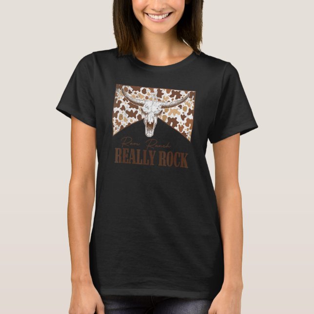 T-shirt Ram Ranch Really Rock Leopard Taureau Pays M (Devant)