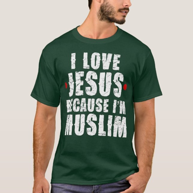 T-shirt Ramadan Chemise Moubarak Coran I Love Jesus Muslim (Devant)