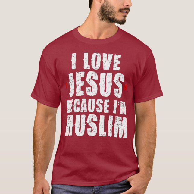 T-shirt Ramadan Chemise Moubarak Coran I Love Jesus Muslim (Devant)