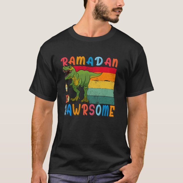 T-shirt Ramadan Dinosaure Ramadan Est Rawrsome Ramadan Mou (Devant)