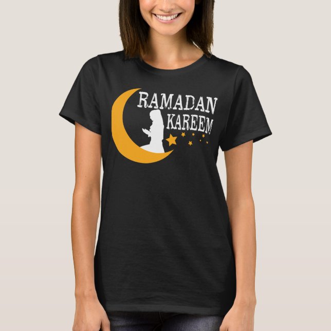 T-shirt Ramadan Kareem Mois saint Hijab Girl Islamique (Devant)